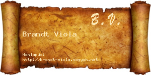 Brandt Viola névjegykártya